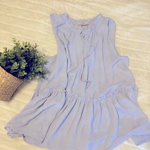 BEAUTIFULLY BRIGHT! Periwinkle sleeveless ruffle top, EUC!